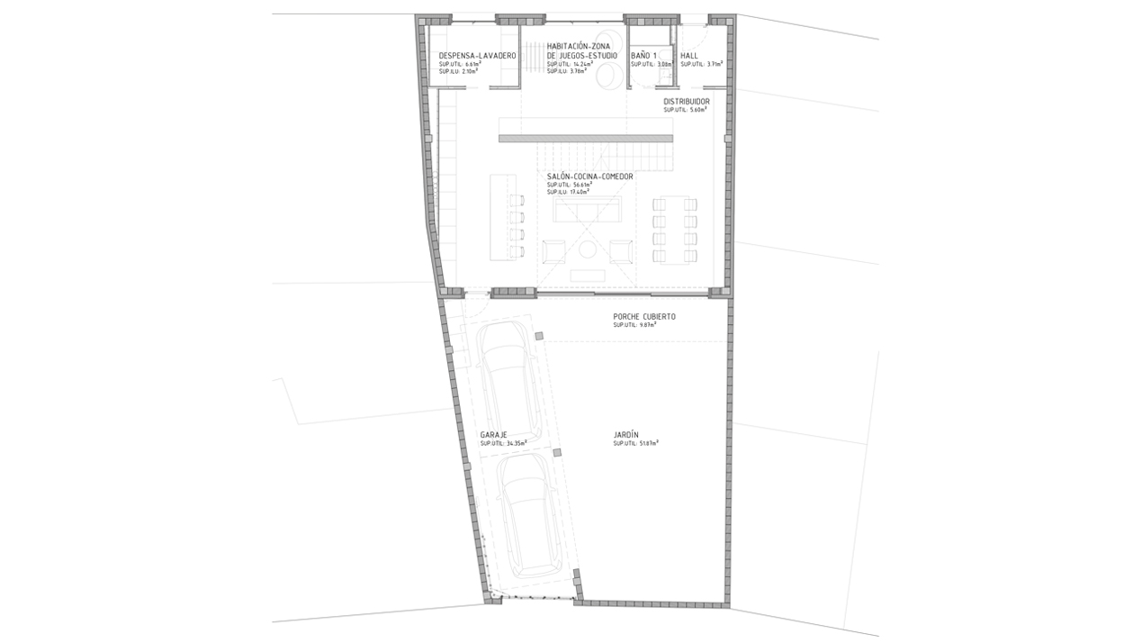 Casa Cubo en Alfaro Plano de Arquitectura