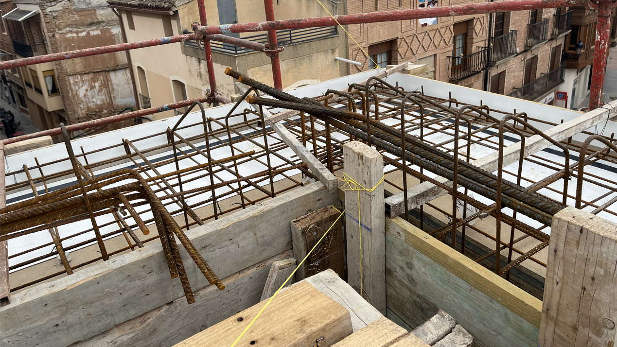 Fotografía de obra de la casa Encuentro de Aldeanueva de Ebro