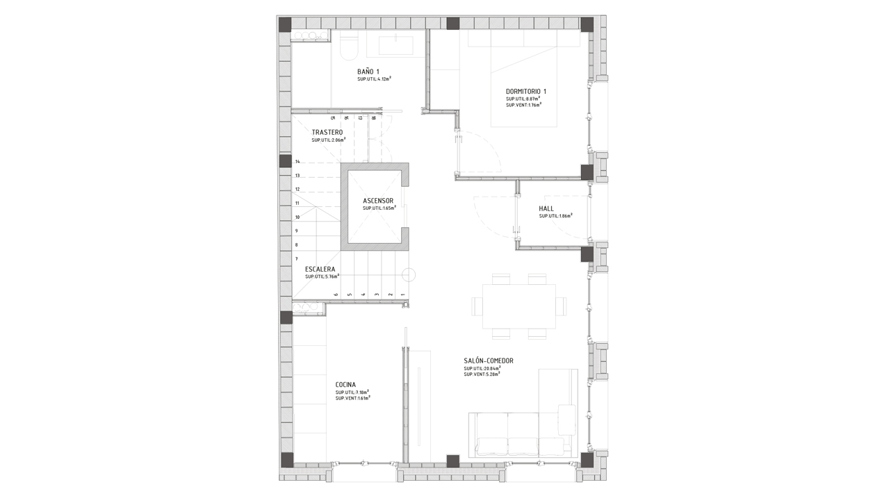 Plano de Arquitectura de la Casa Encuentro en Aldeanueva de Ebro