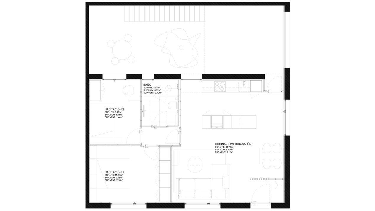 Plano de Arquitectura en casa Libertad de Alfaro